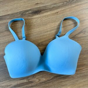 Wacoal 852189 How Perfect Wire Free T-Shirt Bra Blue Size 34D Soft Cup‎